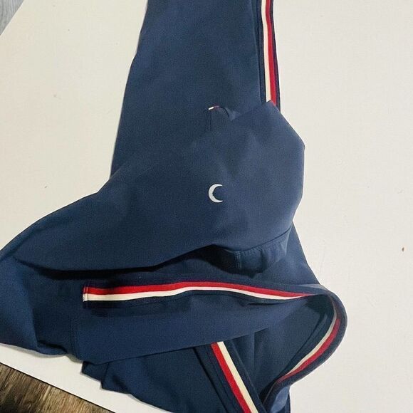 Zyia Active High Rise Activewear Leggings M NWOT Navy white red stripe - Picture 4 of 6